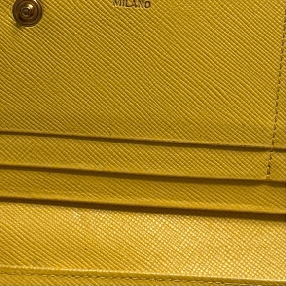PRADA Authentic Giallo Tessuto Nylon Wallet on detachable Gold White Rope Chain - Picture 11 of 17